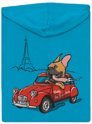 Francouzský buldoček dámská mikina na zip Blue Atol