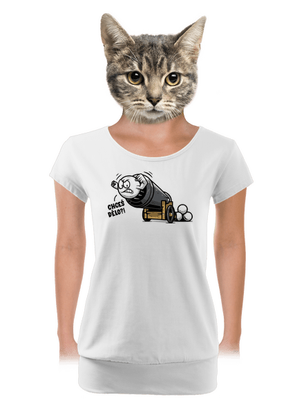 Chceš dělo? dámské tričko s lemem White