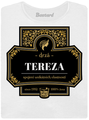 Alkoholová etiketa dámské tričko s lemem White