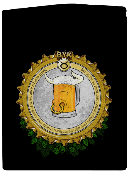 Pivní horoskop: Býk dámská mikina na zip Black
