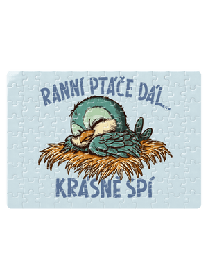 Ranní ptáče spí puzzle White