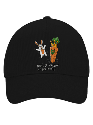Král je mrkev, ať žije král kšiltovka baseballka Black