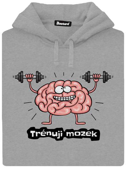 Trénuji mozek pánská mikina klokanka Light Melange