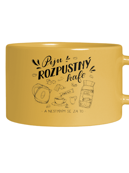 B12: Piju rozpustný hrnek makronka Yellow Macaron