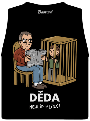 Děda hlídá dámské tílko volné Black