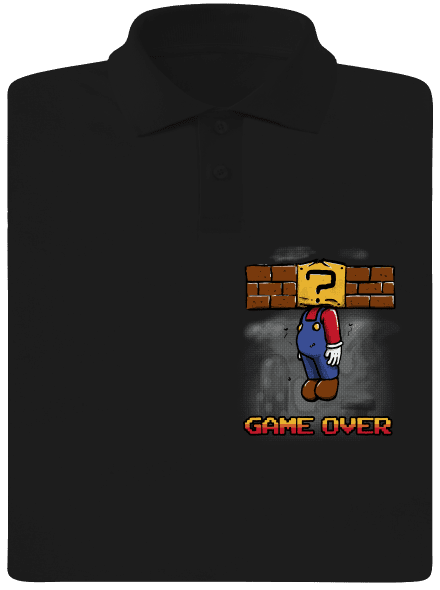 Game over pánská polokošile Black