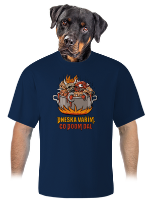 Co Doom dal unisex tričko oversized Midnight Blue