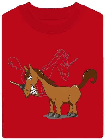 Jednorožec unisex mikina bez kapuce Red