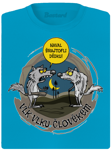 Vlk vlku člověkem dámské sportovní tričko Blue Atol