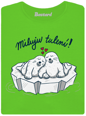 Miluju tulení dámské tričko Apple Green