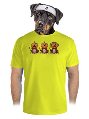 Halloween opičky pánské sportovní tričko Neon Yellow