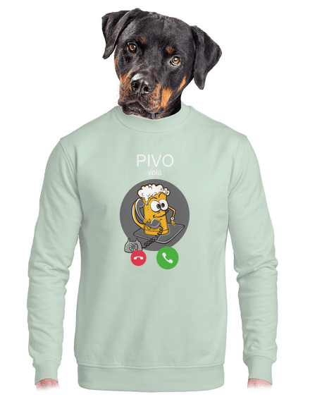 Pivo volá unisex mikina bez kapuce Blush Mint