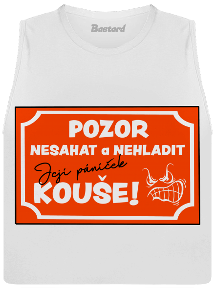 Pozor, nesahat dámské tílko volné White