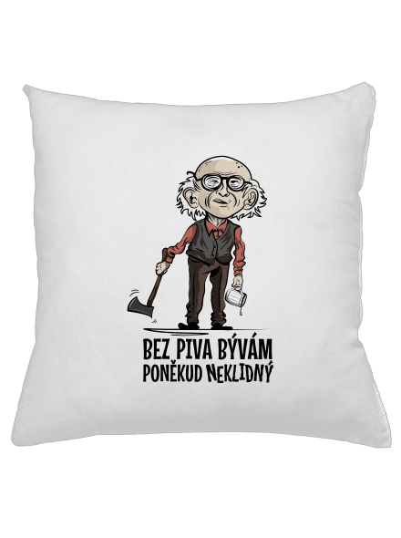 Neklidný bez piva polštář White