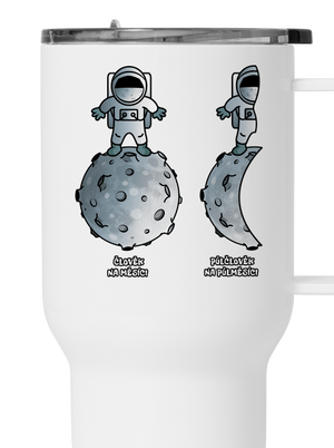 Půlčlovek na půlměsíci termohrnek White