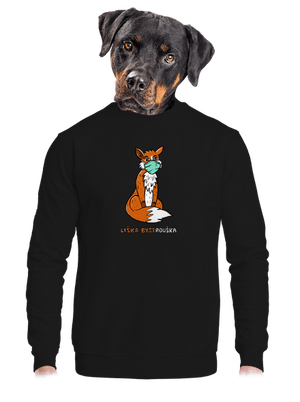 Liška Bystrouška unisex mikina bez kapuce Black