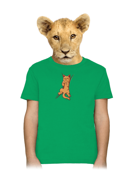 Spící kotě dětské tričko Kelly Green