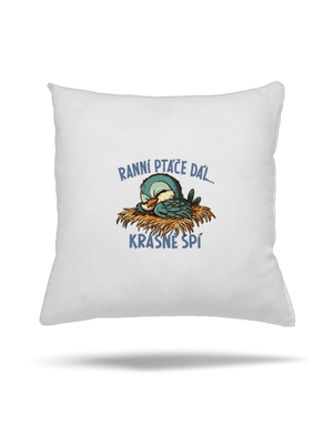 Ranní ptáče spí polštář White