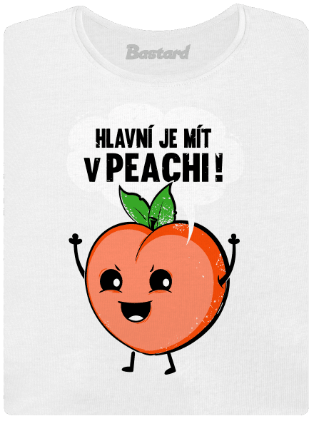 V peachi dámské tričko s lemem White