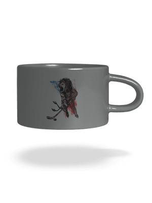 Hokejový lev hrnek makronka Grey Macaron