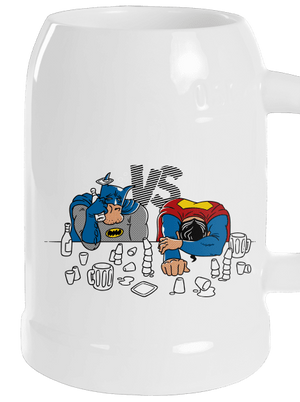 Souboj superhrdinů půllitr White