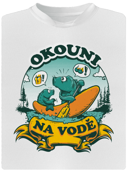 Okouni na vodě pánské sportovní tričko White