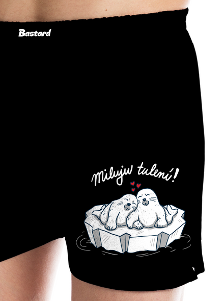 Miluju tulení pánské trenky Black