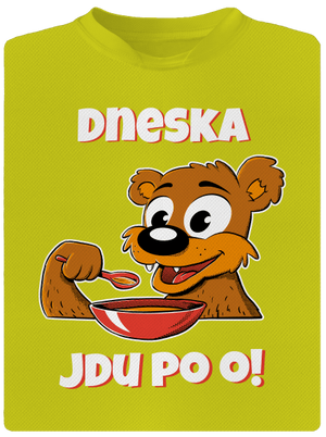 Dneska jdu po o dětské sportovní tričko Neon Yellow
