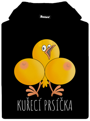 Kuřecí prsíčka pánská mikina klokanka Black