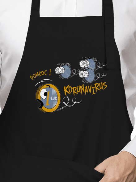 Korunavirus na útěku zástěra Black
