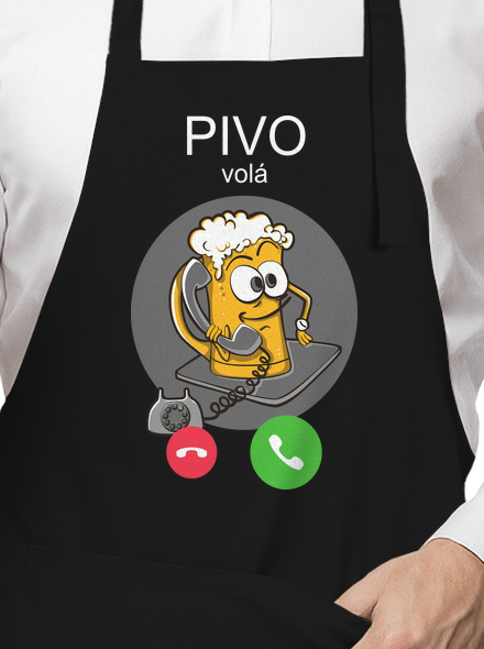 Pivo volá zástěra Black