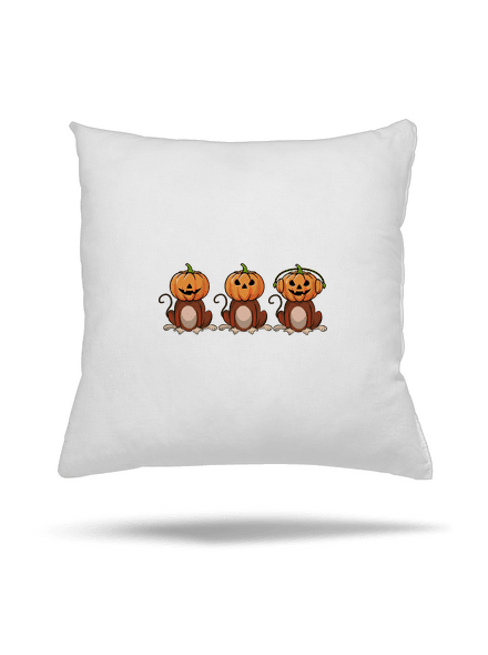Halloween opičky polštář White