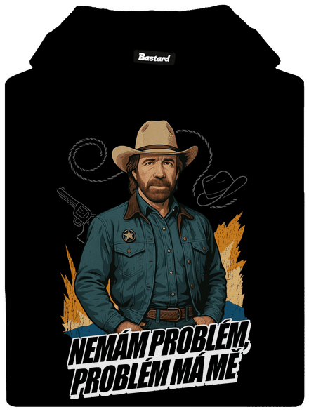 B19: Chuck Norris z Walker, Texas Ranger pánská mikina klokanka Black