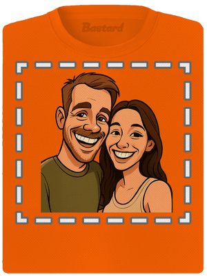 Karikatura z vlastní fotky dámské sportovní tričko Neon Orange