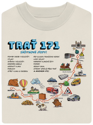 Trať 171 unisex mikina bez kapuce Off White