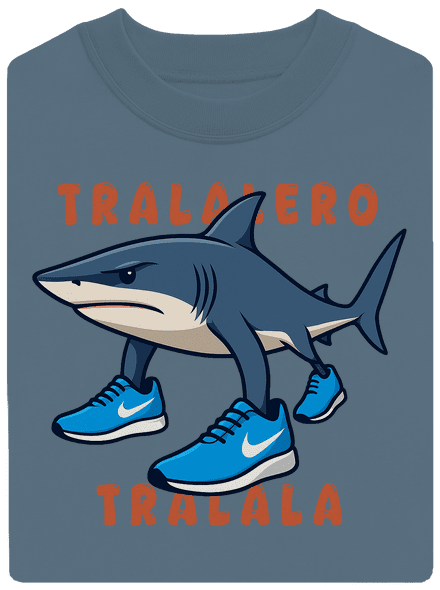 Tralalero Tralala – Italian Brainrot unisex mikina bez kapuce Nordic Blue