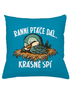 Ranní ptáče spí polštář Blue Turquoise