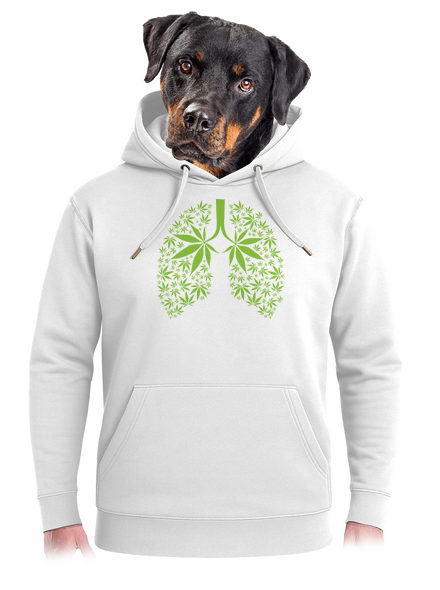 Ganja plíce unisex mikina premium Snowwhite