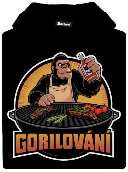 Gorilování dětská mikina klokanka Black