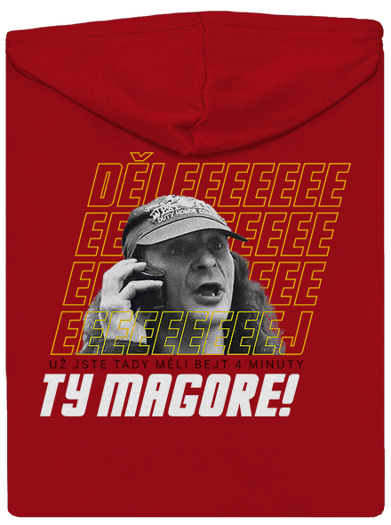 B18: Jiří Kára pánská mikina na zip Red