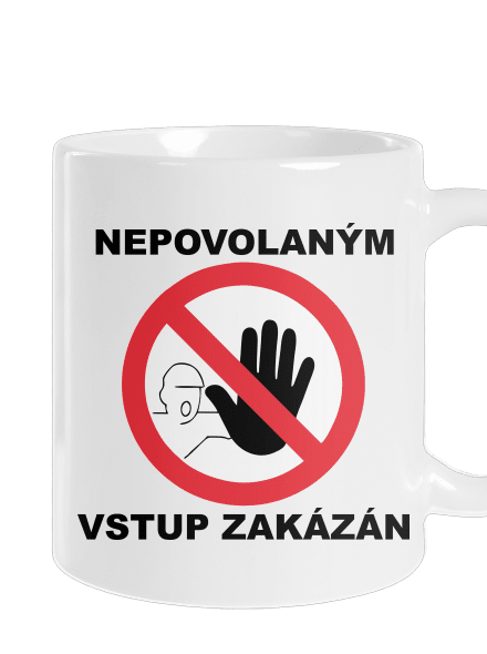 Nepovolaným vstup zakázán klasický hrnek White