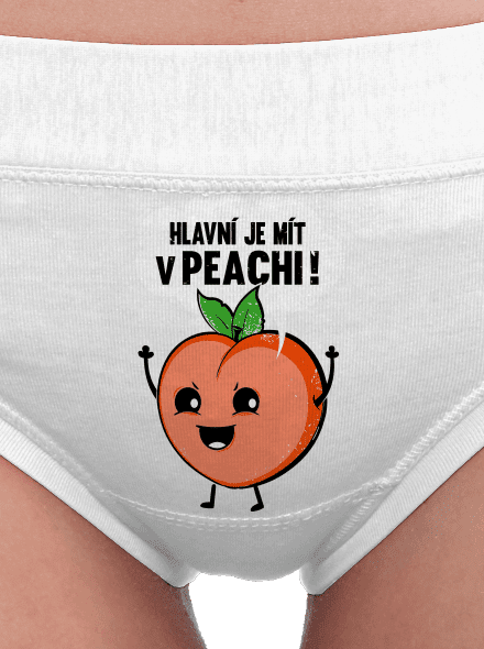 V peachi dámské kalhotky White