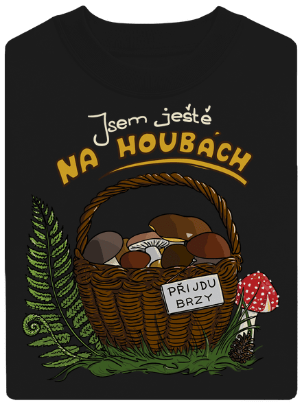 Na houbách unisex mikina bez kapuce Black