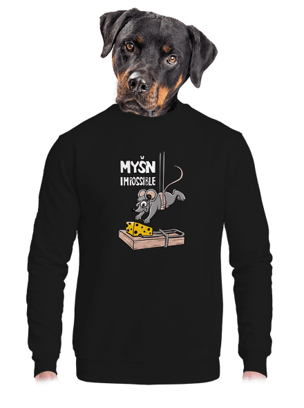 Myšn Impossible unisex mikina bez kapuce Black