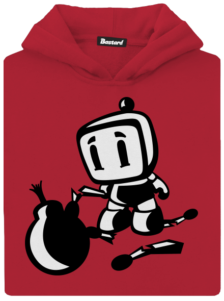 Bomberman dětská mikina klokanka Fire Red