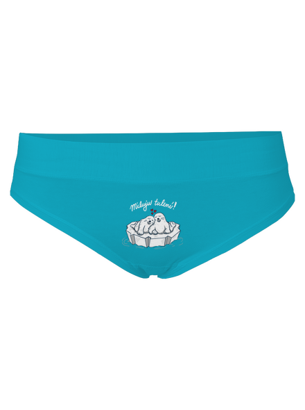 Miluju tulení dámské kalhotky Turquoise