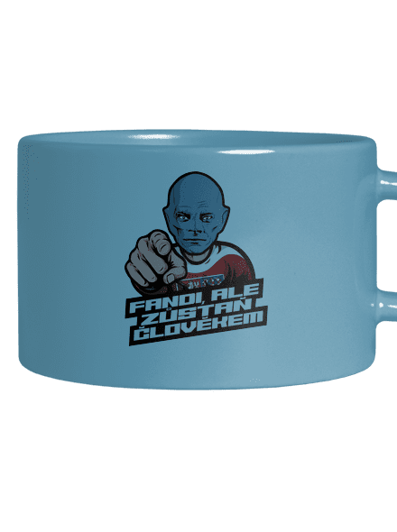 Fandi, ale zůstaň Fantomasem hrnek makronka Blue Macaron