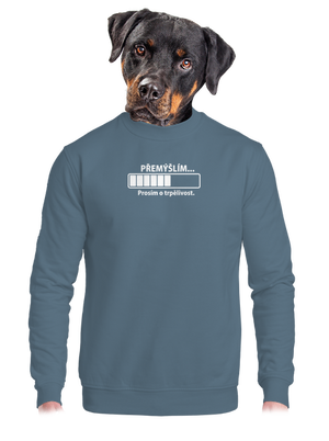 Přemýšlím unisex mikina bez kapuce Nordic Blue