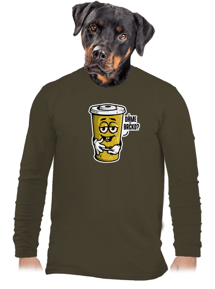 Dáme brčko? pánské dlouhý rukáv Urban Khaki