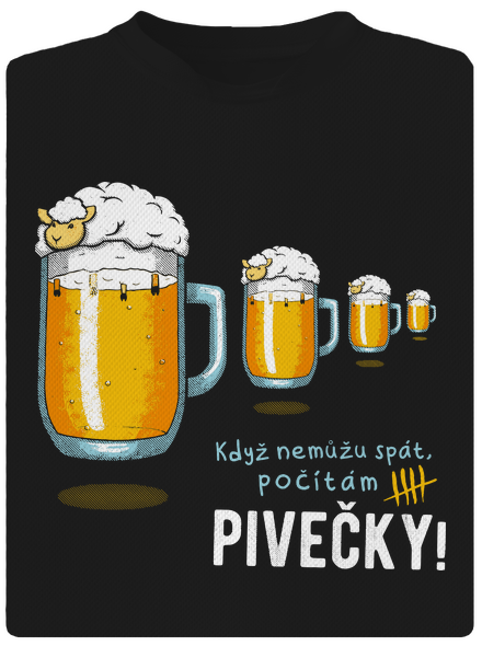 Pivečka pánské sportovní tričko Black